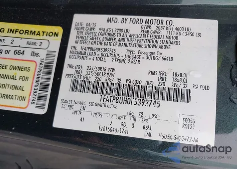 2015 Ford Mustang Ecoboost Premium из США, поврежденный, VIN 1FATP8UH0F5392745